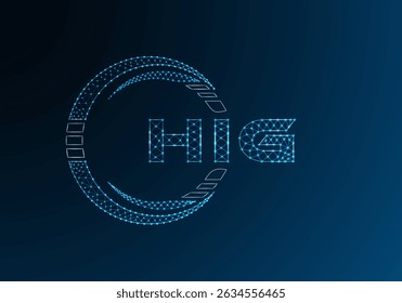 Diseño de Vector de logotipo de letra polivinílica baja HIG. Diseño de logotipo de poliéster inferior HIG. 