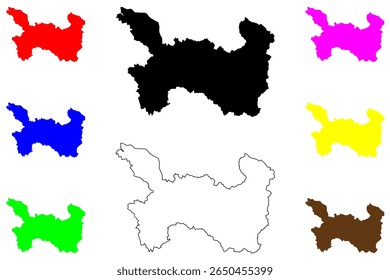 Ilustração do vetor do mapa da cidade de Higashiomi (Japão, Nihon-koku ou Nippon-koku, região de Kansai), esboço de rabisco Mapa de Higashiomi-shi