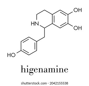 Higenamine herbal molecule. Present in some fat burner food supplements. Skeletal formula.