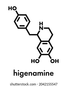 Higenamine herbal molecule. Present in some fat burner food supplements. Skeletal formula.