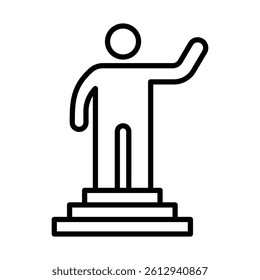 High Achiever Medal Vector Line Icon Design