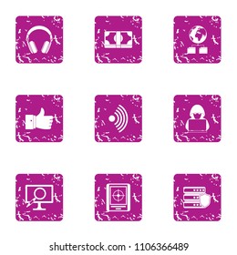 High adaptability icons set. Grunge set of 9 high adaptability vector icons for web isolated on white background