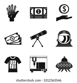 High adaptability icons set. Simple set of 9 high adaptability vector icons for web isolated on white background