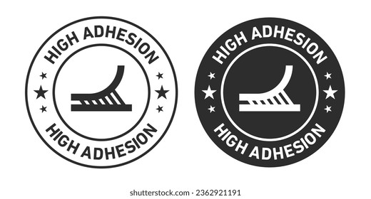 High Adhesion Icons set in black filled and outlined.