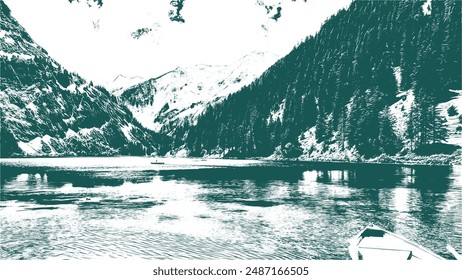 Lago alpino en los Alpes tiroleses