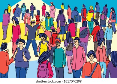 Hochwinkelaufnahmen im Geschäftsbereich, Vektorgrafik.
