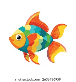 High Aquarium fish view of tropical water carp swimming in tank.
