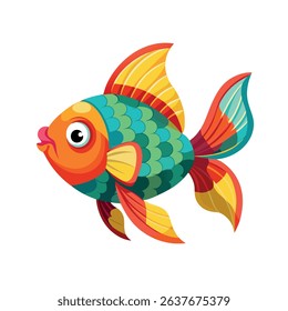 High Aquarium fish view of tropical water carp swimming in tank.
