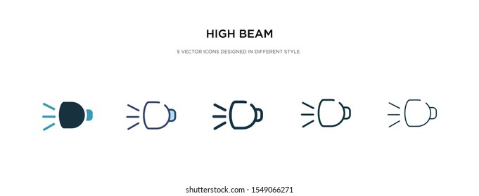 high beam icon in different style vector illustration. two colored and black high beam vector icons designed in filled, outline, line and stroke style can be used for web, mobile, ui