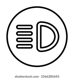 High Beam Indicator icon line vector illustration