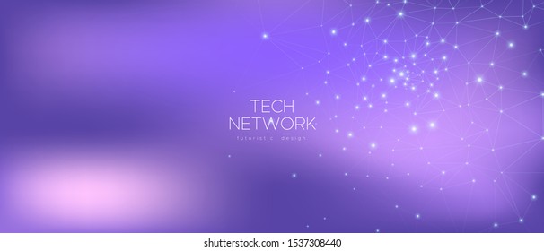 High Big Data Banner. Violet Science Tech Network. Cosmic 3d Digital Background. Magic Triangular Pattern. Abstract Data Flow. Gradient Science Wallpaper. Purple Illustration. Technology Data.