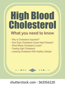 High Blood Cholesterol Documentation Front Page, Vector Illustration.