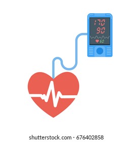 High Blood Pressure Concept. Tonometr Vector Illustration