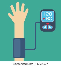 High Blood Pressure Concept Vector, Measuring Blood Pressure 