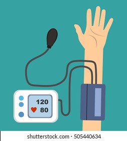 High Blood Pressure Concept Vector Measuring Stock Vector (Royalty Free ...