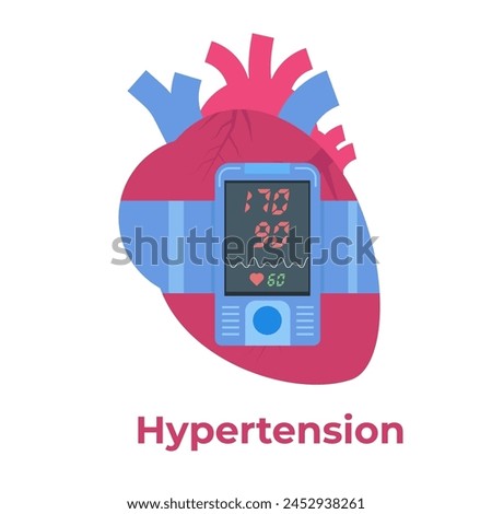High blood pressure concept. Vector illustration.