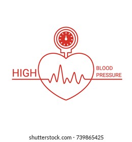 High Blood Pressure Icon. Vector Illustration On A White Background.