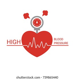 High Blood Pressure Icon. Vector Illustration On A White Background.