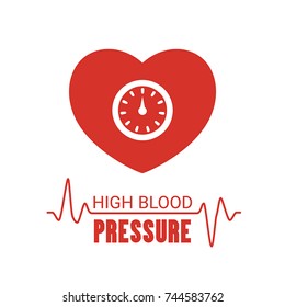 High Blood Pressure Icon. Vector Illustration On A White Background.