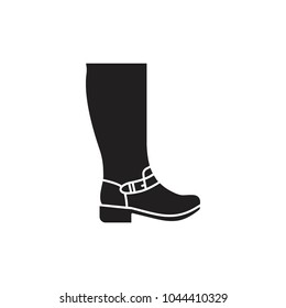 High boot icon. Silhouette illustration of High female boot vector icon for web and advertising