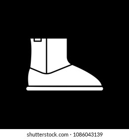 High boot icon. Silhouette High boot vector icon for web design isolated on black background