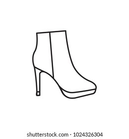 High boot icon. Vector high boot for fashion design on white background.
