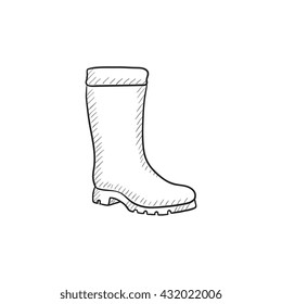 High boot vector sketch icon isolated on background. Hand drawn High boot icon. High boot sketch icon for infographic, website or app.