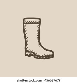 High boot vector sketch icon isolated on background. Hand drawn High boot icon. High boot sketch icon for infographic, website or app.