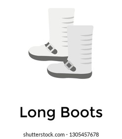 High boots, gardener boots flat icon vector