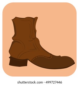 High boots with a heel.