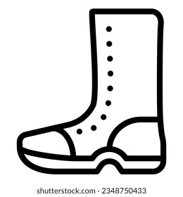 High boots line icon. Rubber shoes vector illustration isolated on white. Footwear outline style designed for and app. Eps 10.
