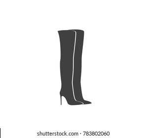 High boots vector. Shoes vector illustration