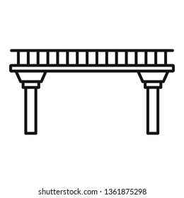 High bridge icon. Outline high bridge vector icon for web design isolated on white background