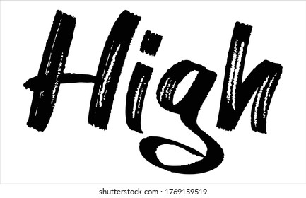handgezeichnet mit hoher Pinselspitze, typografischer Text auf weißem Hintergrund 