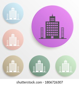 high building badge color set. Simple glyph, flat vector of web icons for ui and ux, website or mobile application