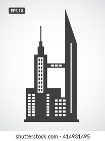 High building icon. vector illustration. building icon flat.