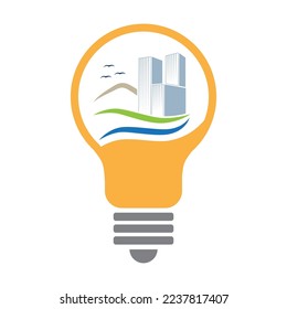high building inside  light bulb 
