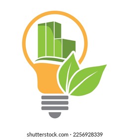 high building inside light bulb