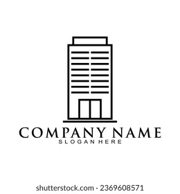 High building simple logo design icon vector