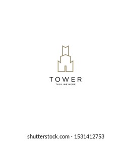 high building tower logo vector design  illustration .