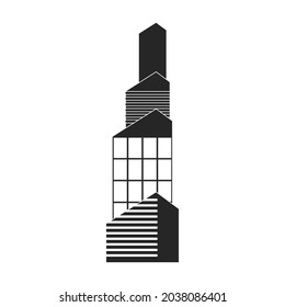 High buildings vector icon.Black vector icon isolated on white background high buildings.