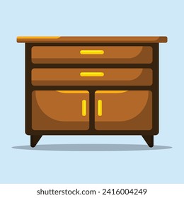 High cabinet icon. Subtable to place on furniture, interior, etc.