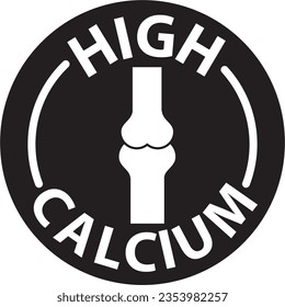 High calcium icon. High calcium stickers. flat style.