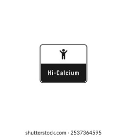 High Calcium Label for product design element. High calcium label for products containing whole milk. Suitable for high calcium mark on various products.