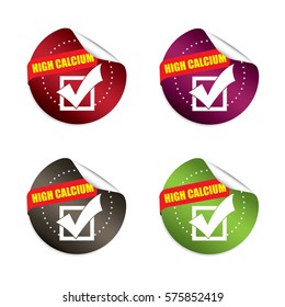 High calcium Round Stickers.vector
