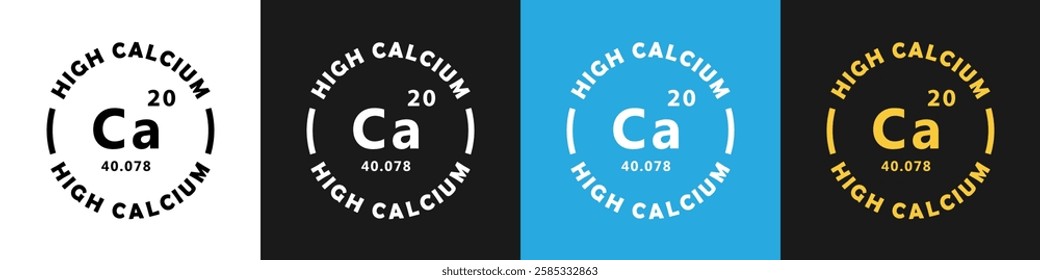 High Calcium - vector sign for packaging isolated on different backgrounds.