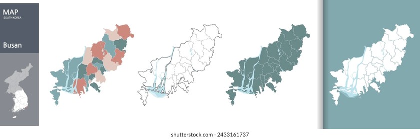 High capacity map of Busan Metropolitan City, South Korea (Busan)