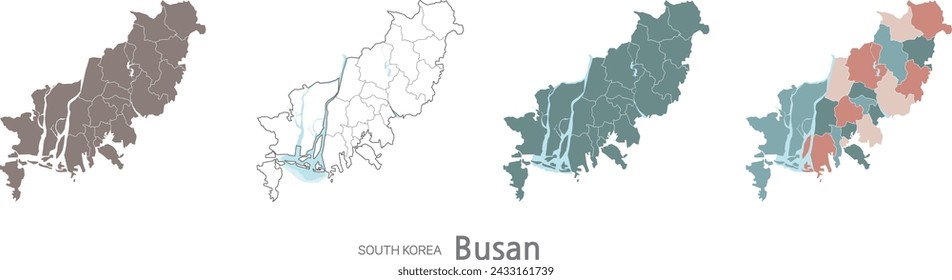 High capacity map of Busan Metropolitan City, South Korea (Busan)