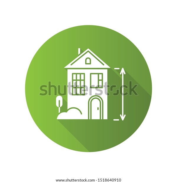 High Ceilings House Green Flat Design Stock Vector Royalty Free