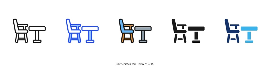 High Chair Icon Collection With Multiple Styles